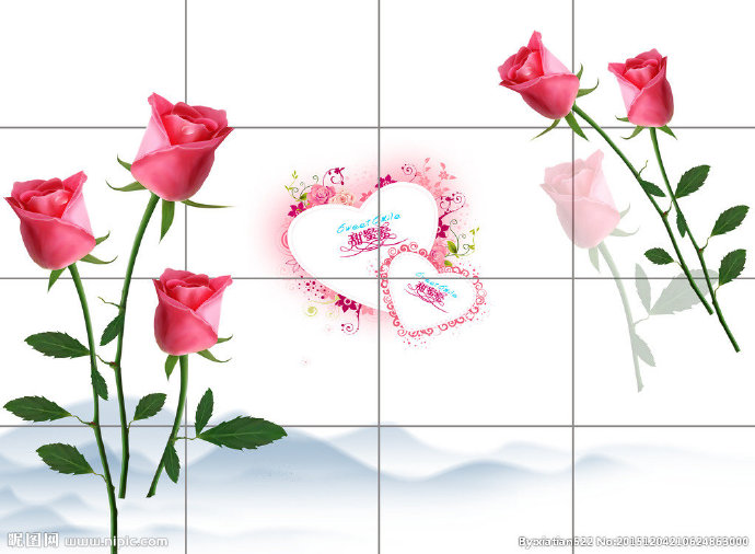 G背景墙 玫瑰花