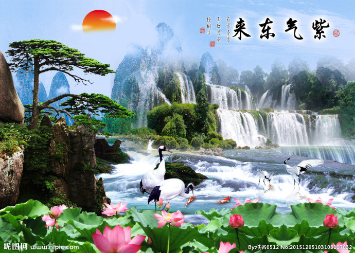 G山水图背景墙背