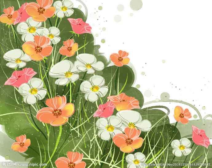 G梦幻时尚水彩花