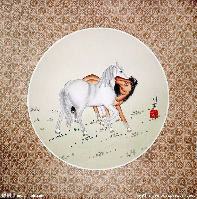 G国画 马背景墙
