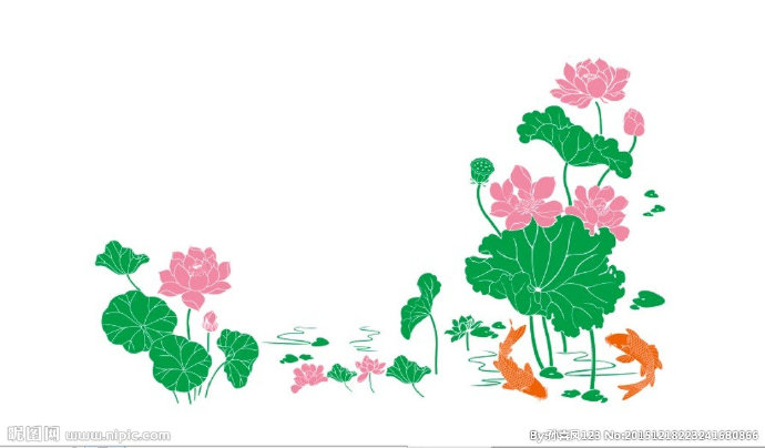 G电视背景墙 荷