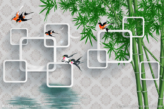 G梦幻竹子背景墙