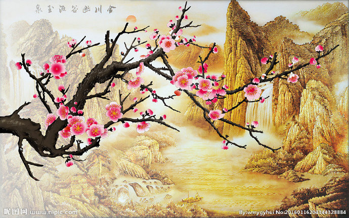 G中式浮雕梅花山