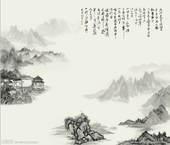 G水墨山水背景墙