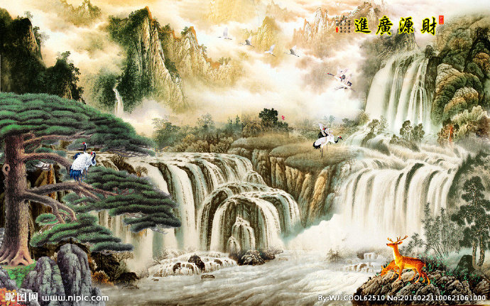 G山水画背景墙背