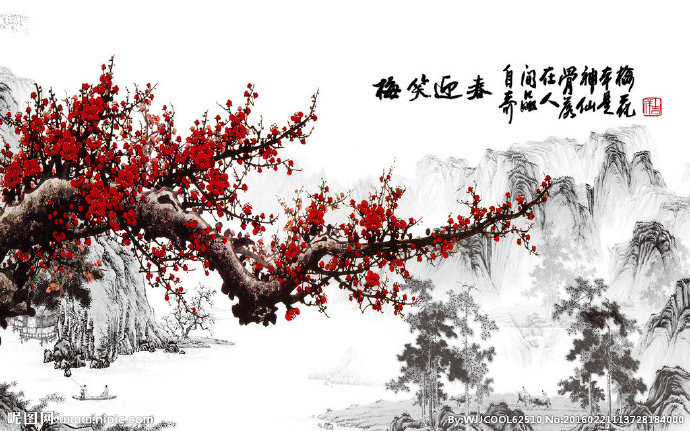 G山水画背景墙背