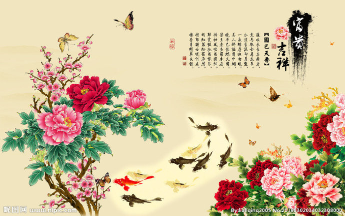 G花开富贵牡丹背