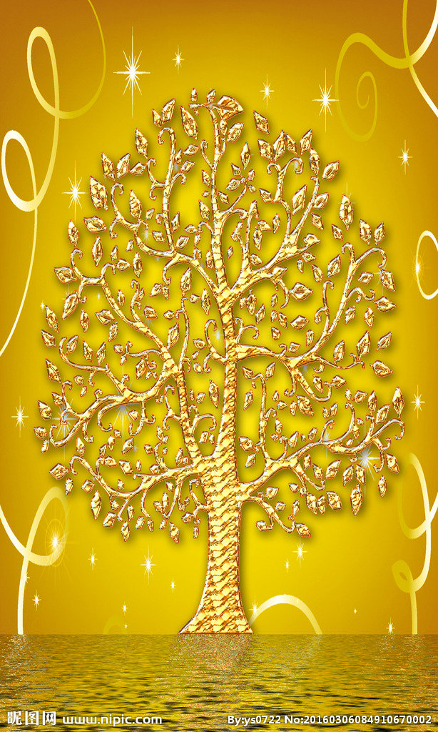 G黄金树背景墙黄
