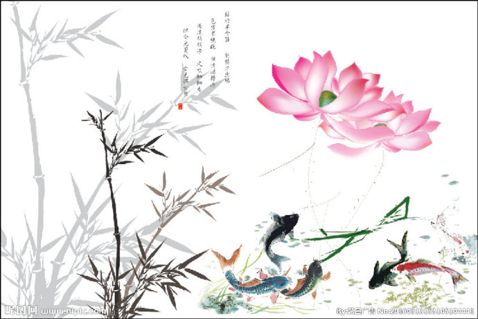 G山水画 竹子 