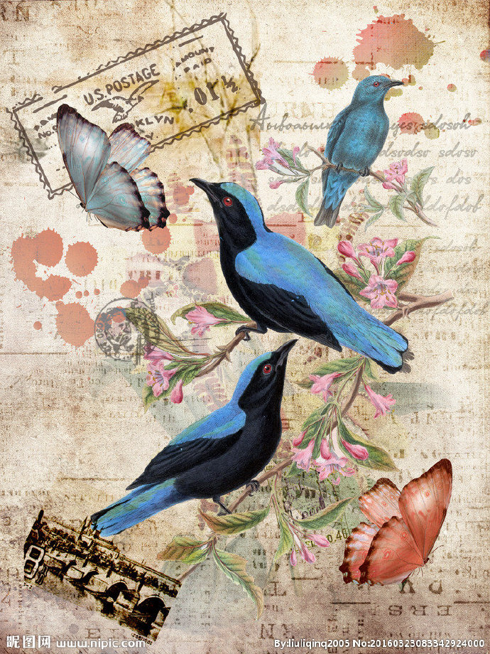 G花鸟装饰画背景