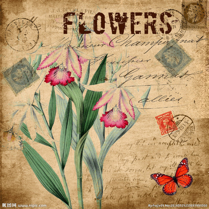 G复古风花卉装饰