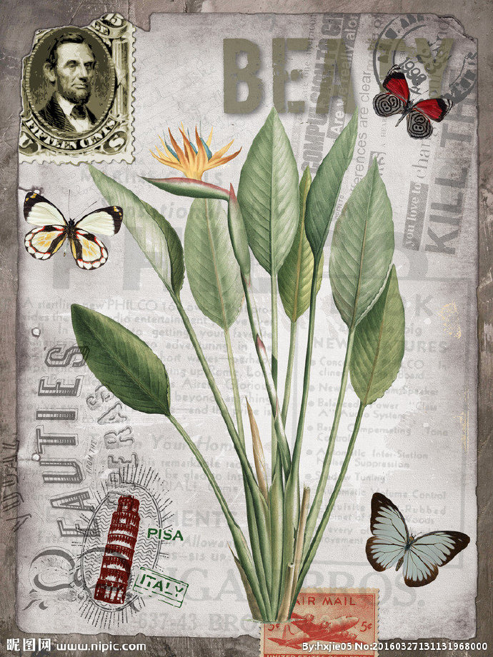 G复古风花卉装饰