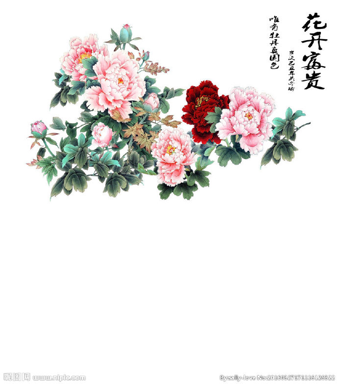 G花开富贵背景墙