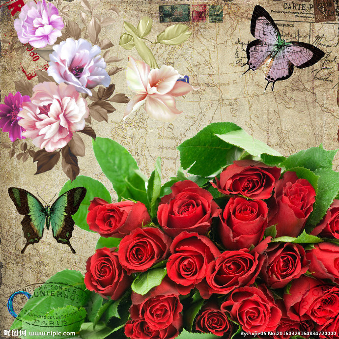 G欧式古典花卉装