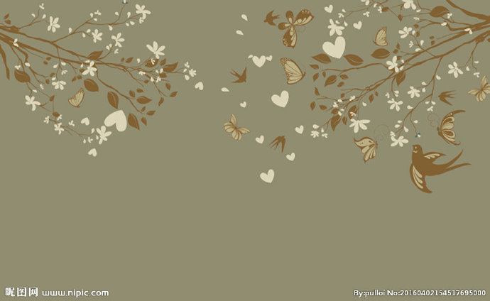 G简约现代花鸟背