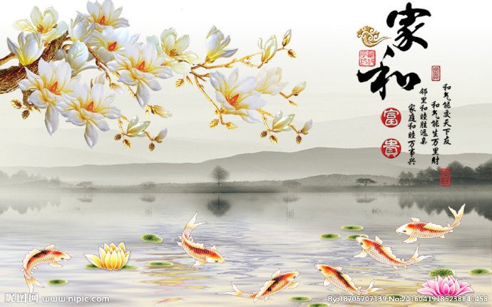 G兰花彩雕背景墙