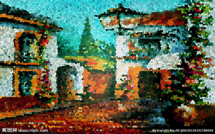 G玻璃晶格油画背