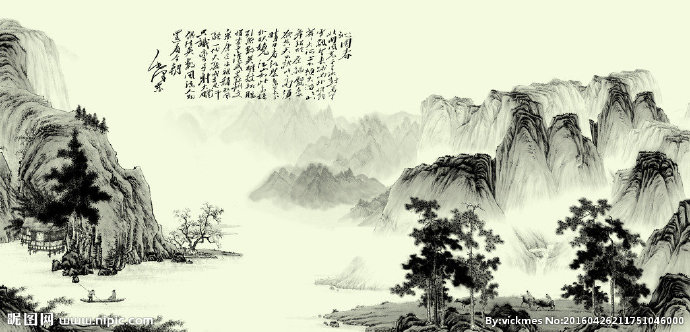 G山水情水墨背景