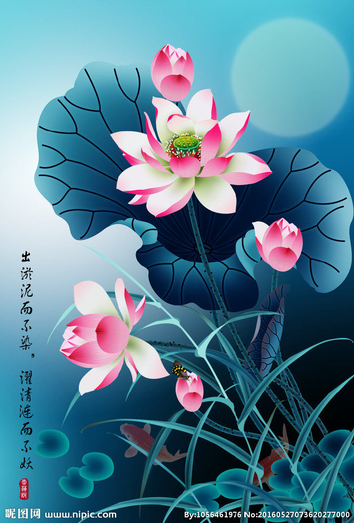 G荷花背景墙莲花