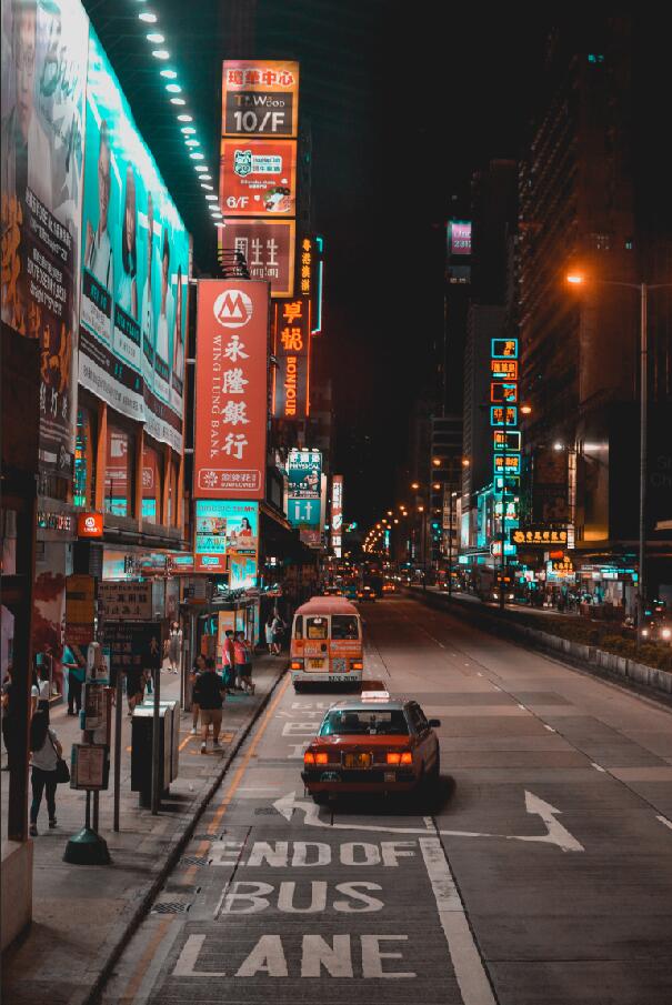 香港街景城市夜景