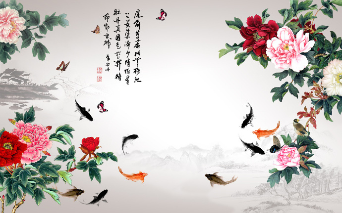 牡丹富贵客厅影视