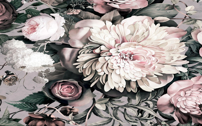 高端大气复古花朵