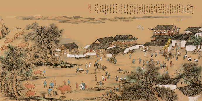 花开富贵大理石马