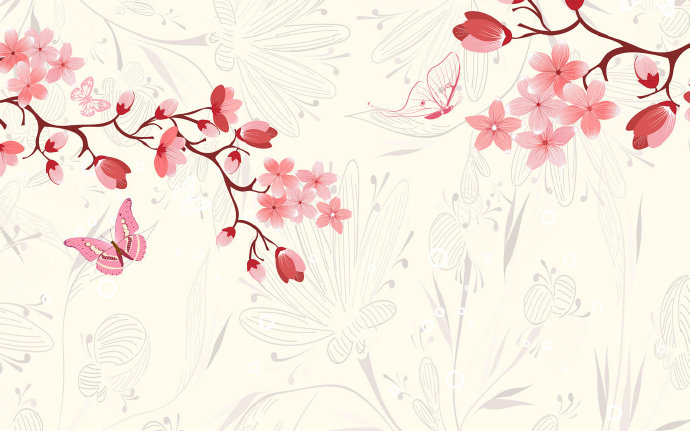 简约手绘花卉花朵