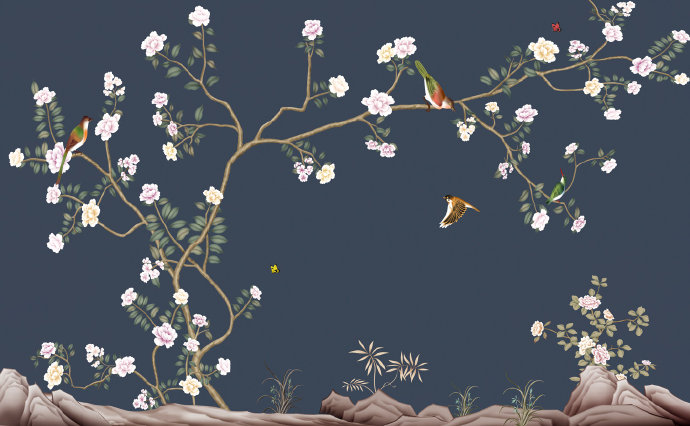 高清手绘花鸟图手
