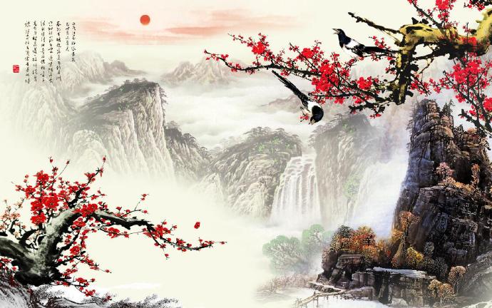 新中式工笔花鸟报