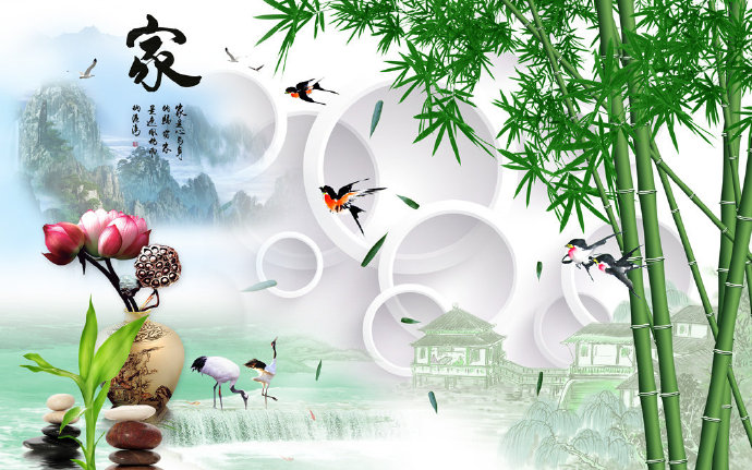3D竹子现代简约