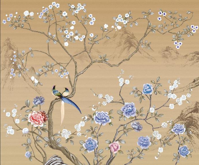 新中式复古工笔花