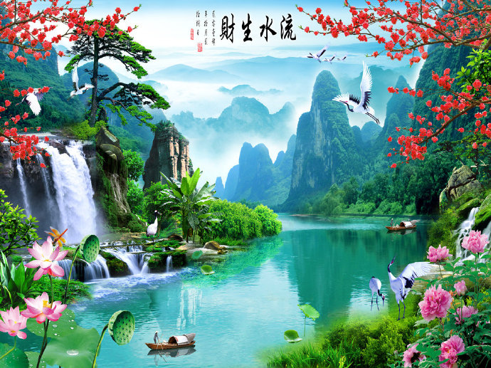 流水生财电视背景