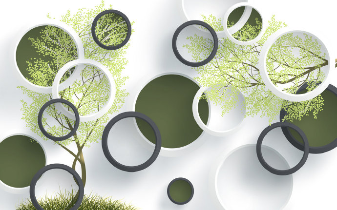 绿树时尚圈圈背景
