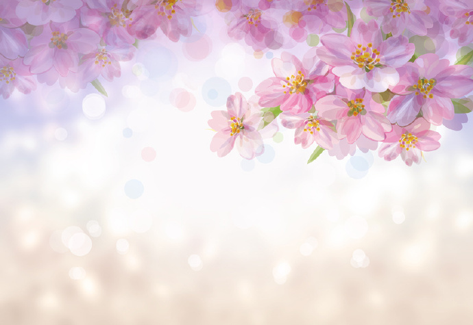 梦幻手绘花朵背景