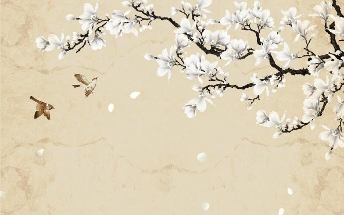 新中式工笔花鸟樱