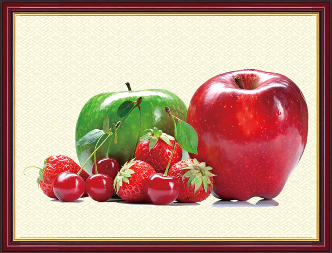 水果画框苹果草莓