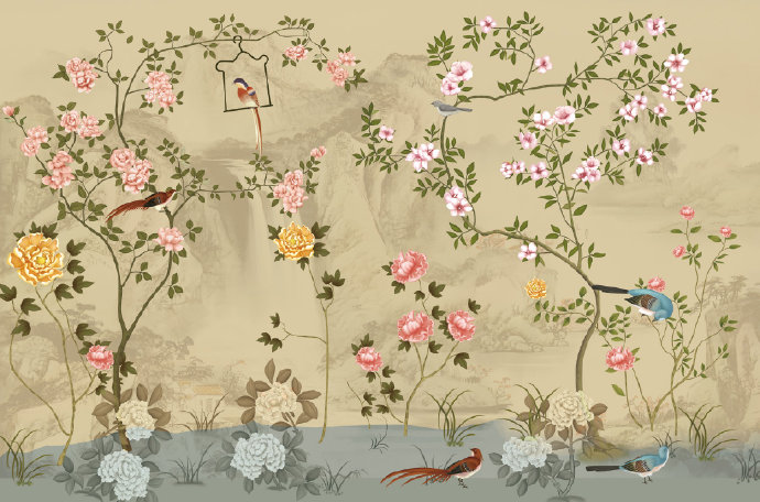 花鸟图手绘花鸟鸟