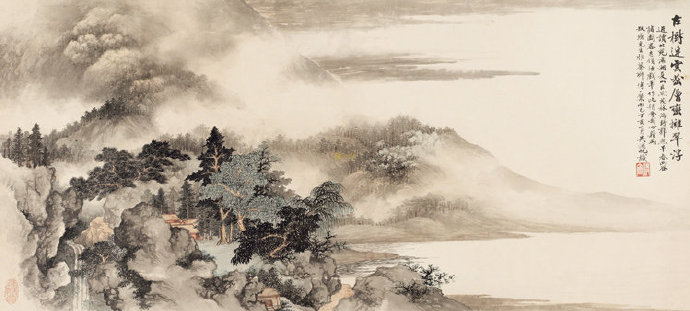 层峦拥翠深山树木