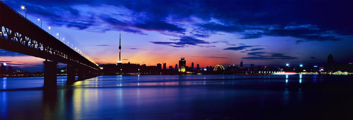 武汉长江大桥夜景