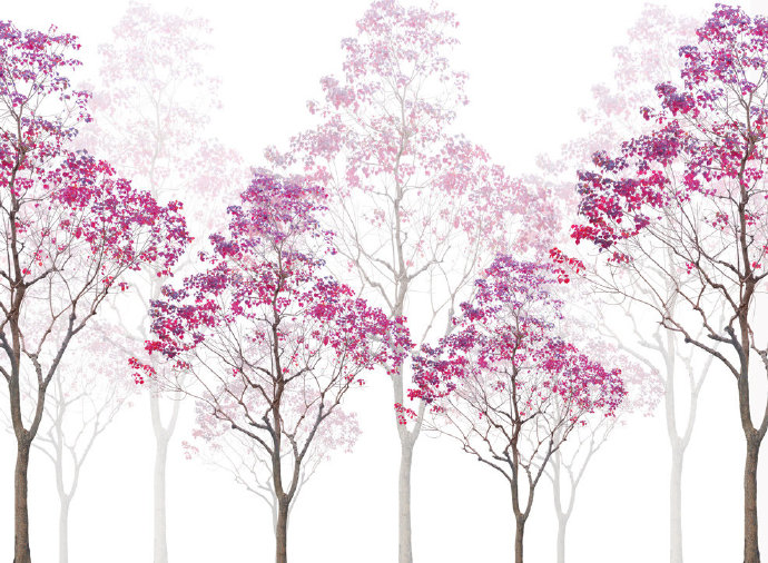 树木背景墙图片水