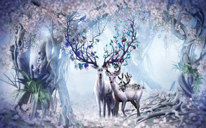 北欧梦幻森林麋鹿