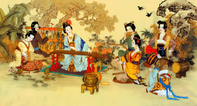 复古唐代仕女图美