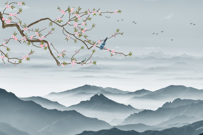 山水,远山,中式