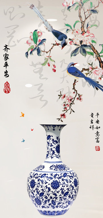 喜鹊登枝花开富贵