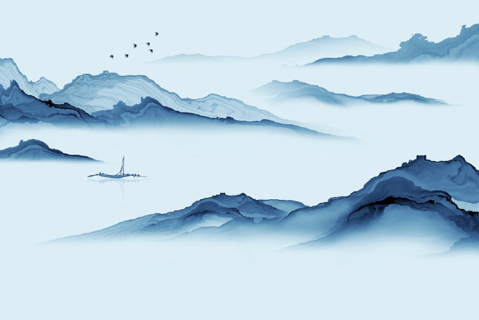 新中式水墨山水背