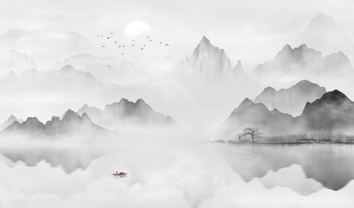 中国风简约意境水