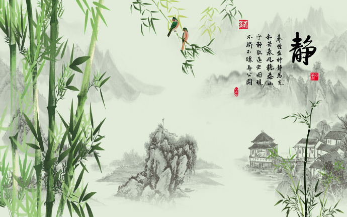 竹子新中式电视背