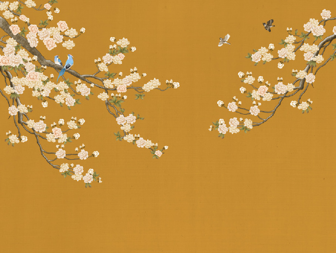 中式花鸟复古背景