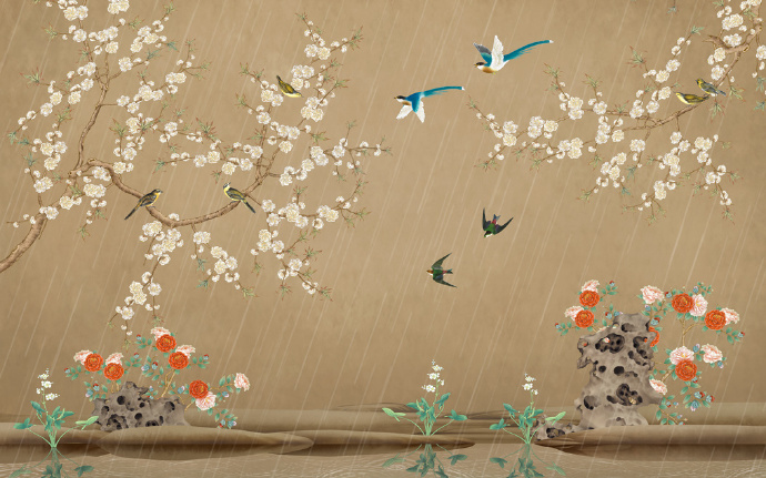 花鸟新中式电视背